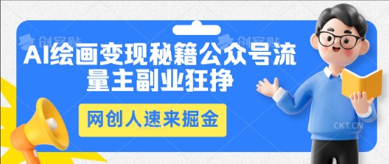 AI绘画变现秘籍:公众号流量主副业狂挣,网创人速来掘金-余鲤网创